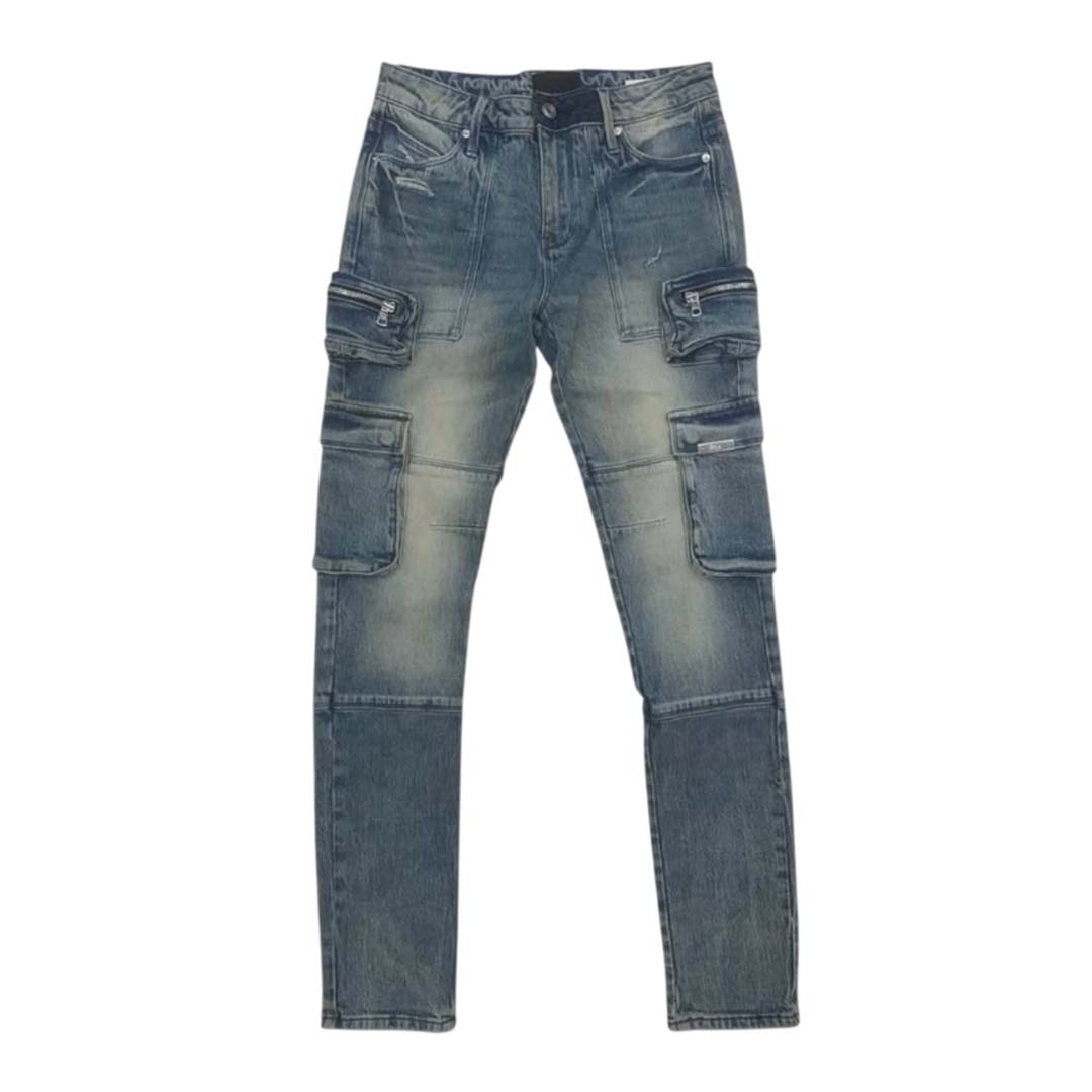 RtA Slate Muddy Sky Cargo Jeans by RtA - NWAHYPE No.1 for streetwear Pants in USA
