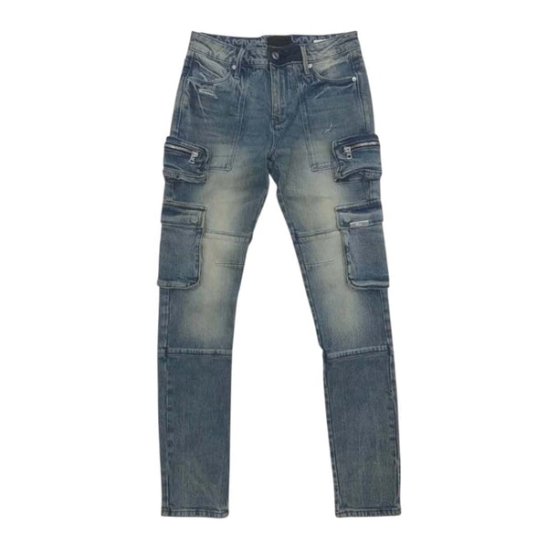 RtA Slate Muddy Sky Cargo Jeans by RtA - NWAHYPE No.1 for streetwear Pants in USA