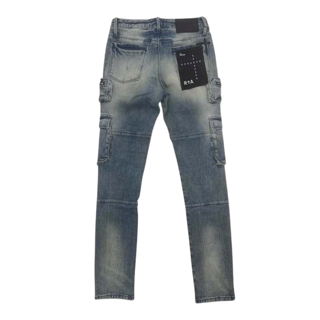 RtA Slate Muddy Sky Cargo Jeans by RtA - NWAHYPE No.1 for streetwear Pants in USA