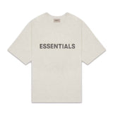 Fear of God Essentials Boxy Tee Applique Logo Heather Oatmeal