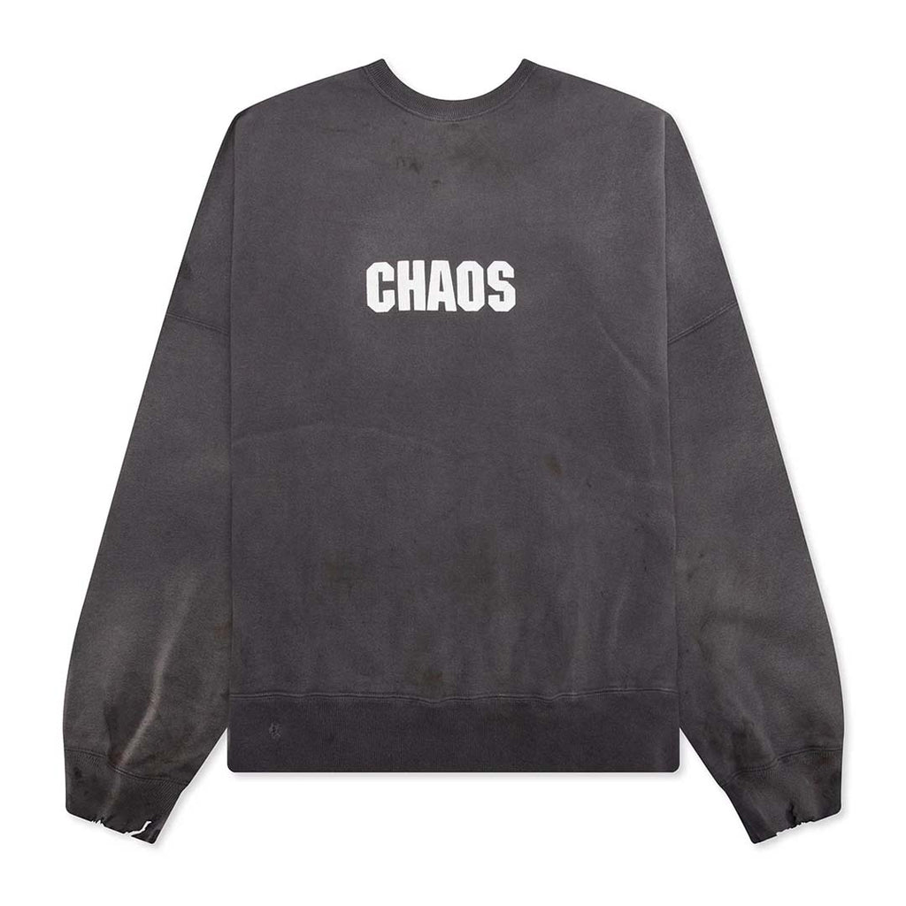 Saint Michael Chaos Crewneck Sweatshirt Faded Grey by Saint Michael - NWAHYPE No.1 for streetwear Hoodies in USA