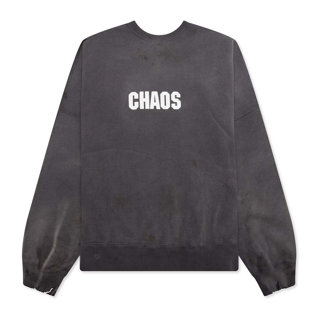 Saint Michael Chaos Crewneck Sweatshirt Faded Grey by Saint Michael - NWAHYPE No.1 for streetwear Hoodies in USA