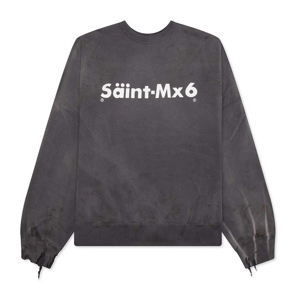 Saint Michael Chaos Crewneck Sweatshirt Faded Grey by Saint Michael - NWAHYPE No.1 for streetwear Hoodies in USA