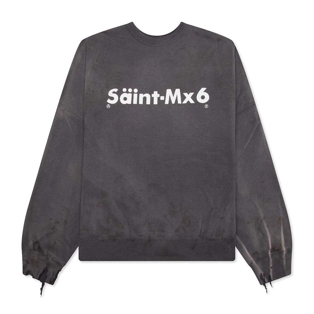 Saint Michael Chaos Crewneck Sweatshirt Faded Grey by Saint Michael - NWAHYPE No.1 for streetwear Hoodies in USA