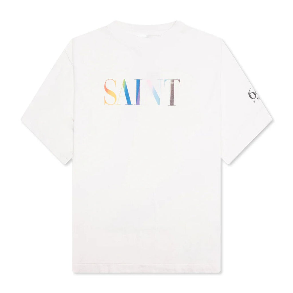 Saint Michael Rainbow Short Sleeve White Tee by Saint Michael - NWAHype 1 for streetwear T-Shirts in USA