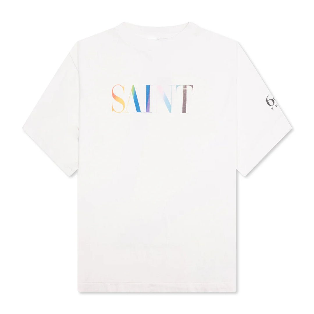 Saint Michael Rainbow Short Sleeve White Tee by Saint Michael - NWAHype 1 for streetwear T-Shirts in USA
