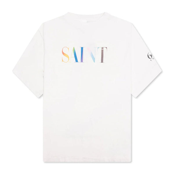 Saint Michael Rainbow Short Sleeve White Tee by Saint Michael - NWAHype 1 for streetwear T-Shirts in USA