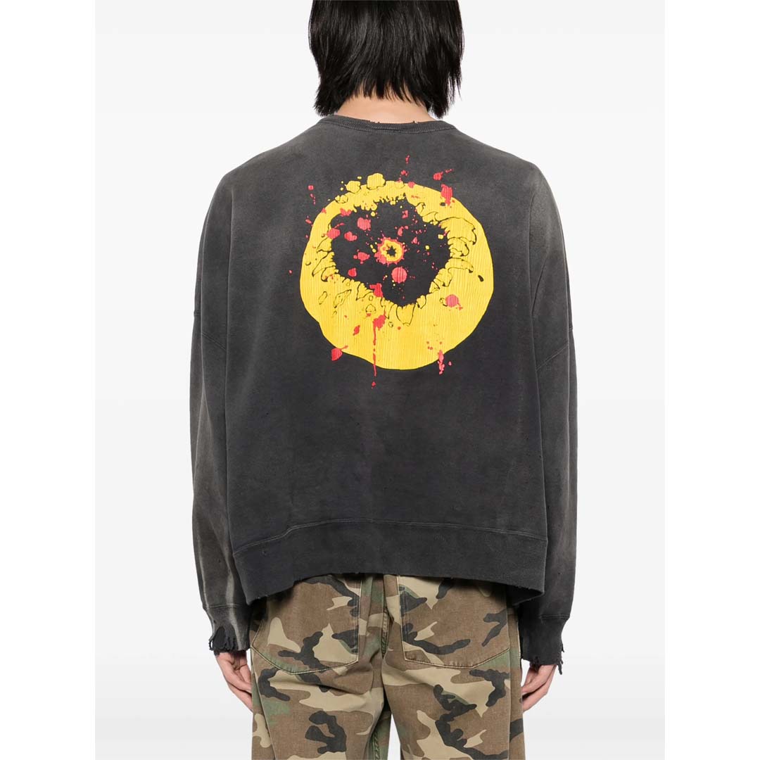 Saint Michael Smile Crewneck Sweatshirt Faded Black by Saint Michael - NWAHYPE No.1 for streetwear Hoodies in USA