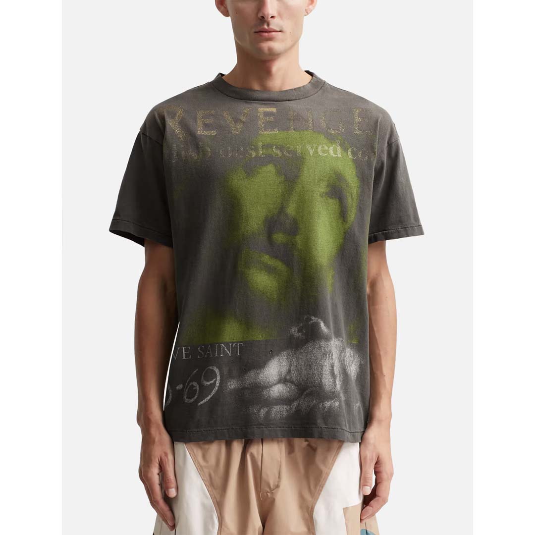 Saint Michael x Berberjin Revenge Tee Faded Black Green by Saint Michael - NWAHYPE No.1 for streetwear T-Shirts in USA