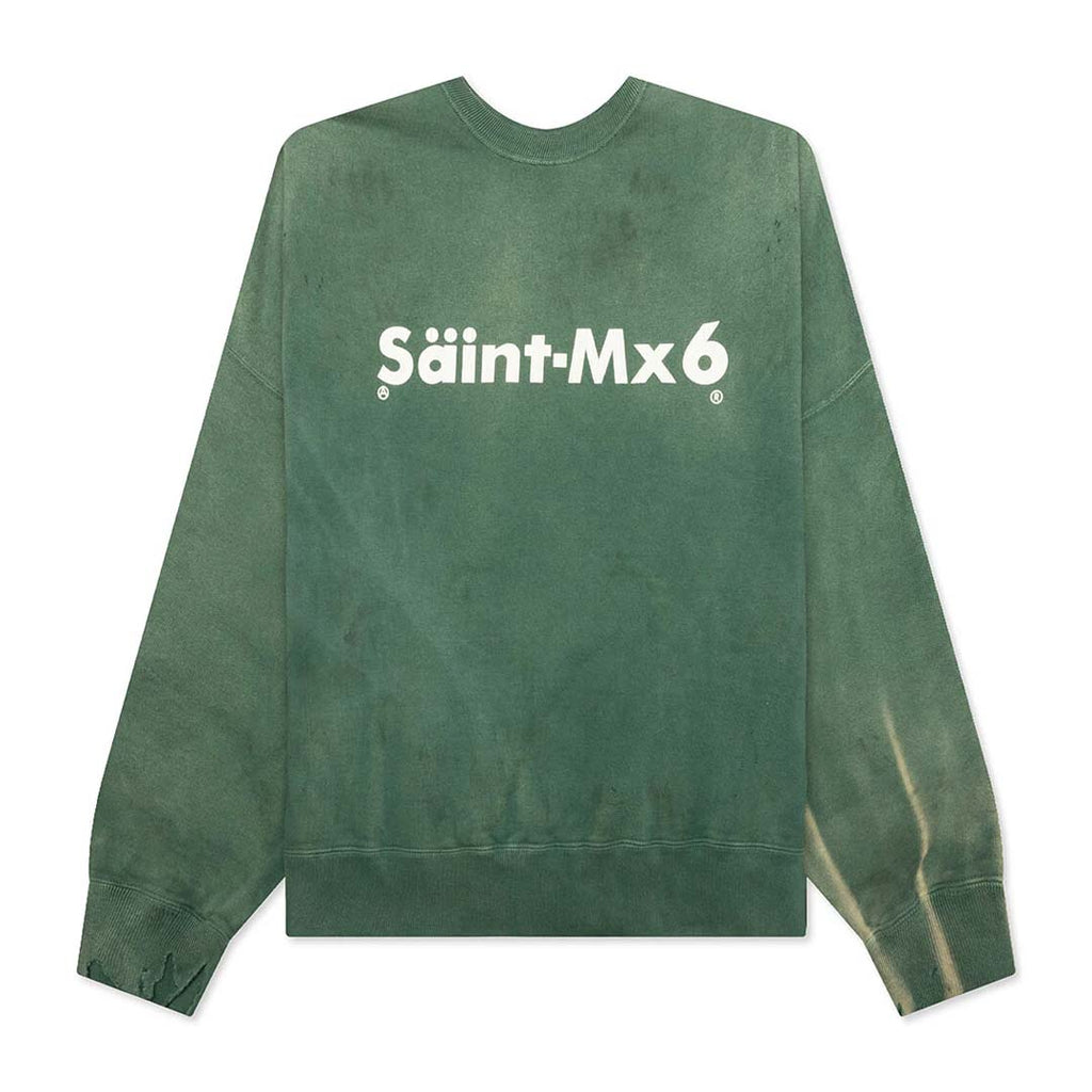 Saint Michael Youth Crewneck Sweatshirt Faded Green by Saint Michael - NWAHYPE No.1 for streetwear Hoodies in USA
