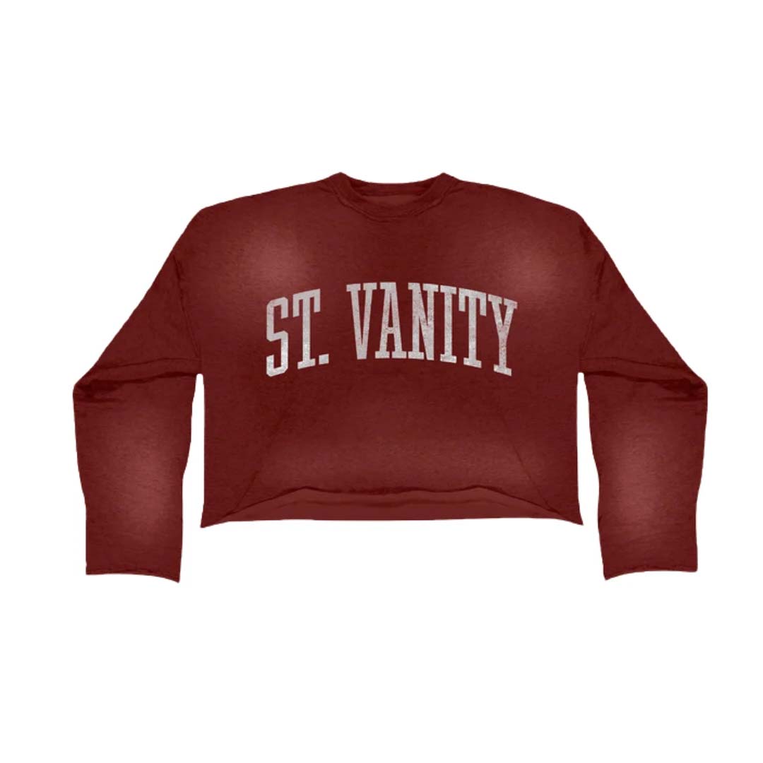 Saint Vanity Ash Crewneck Faded Burgundy Red by Saint Vanity - NWAHYPE No.1 for streetwear Hoodies in USA