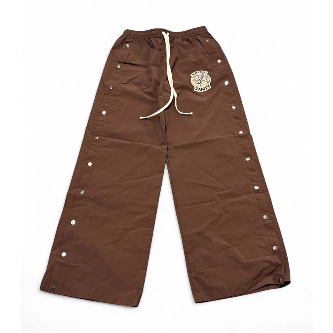 Saint Vanity Brown Nylon Bottom Pants by Saint Vanity - NWAHYPE No.1 for streetwear T-Shirts in USA