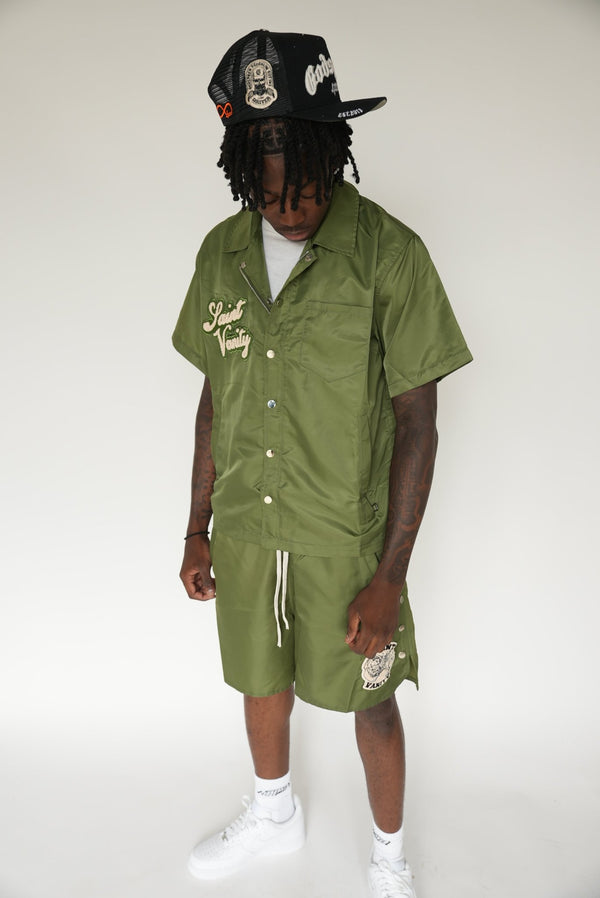 Saint Vanity Button Up Shirt Olive Green by Saint Vanity - NWAHYPE No.1 for streetwear T-Shirts in USA