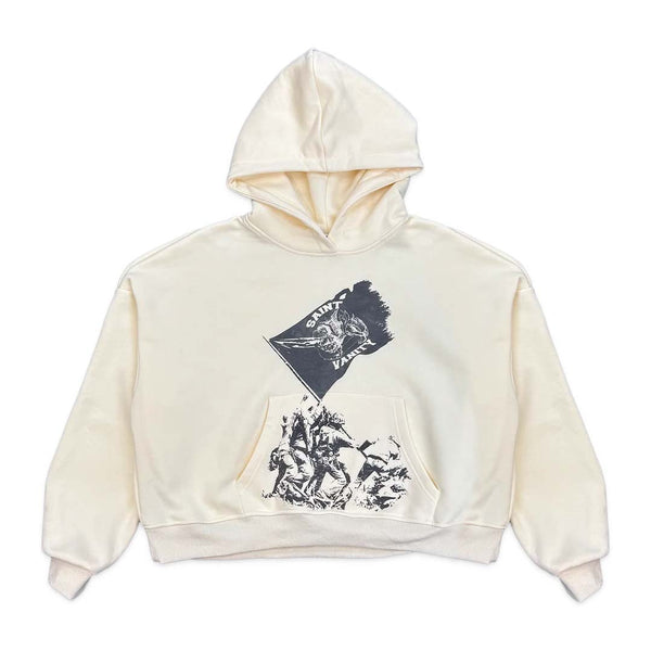 Saint Vanity Flag Hoodie Cream by Saint Vanity - NWAHYPE No.1 for streetwear Hoodies in USA