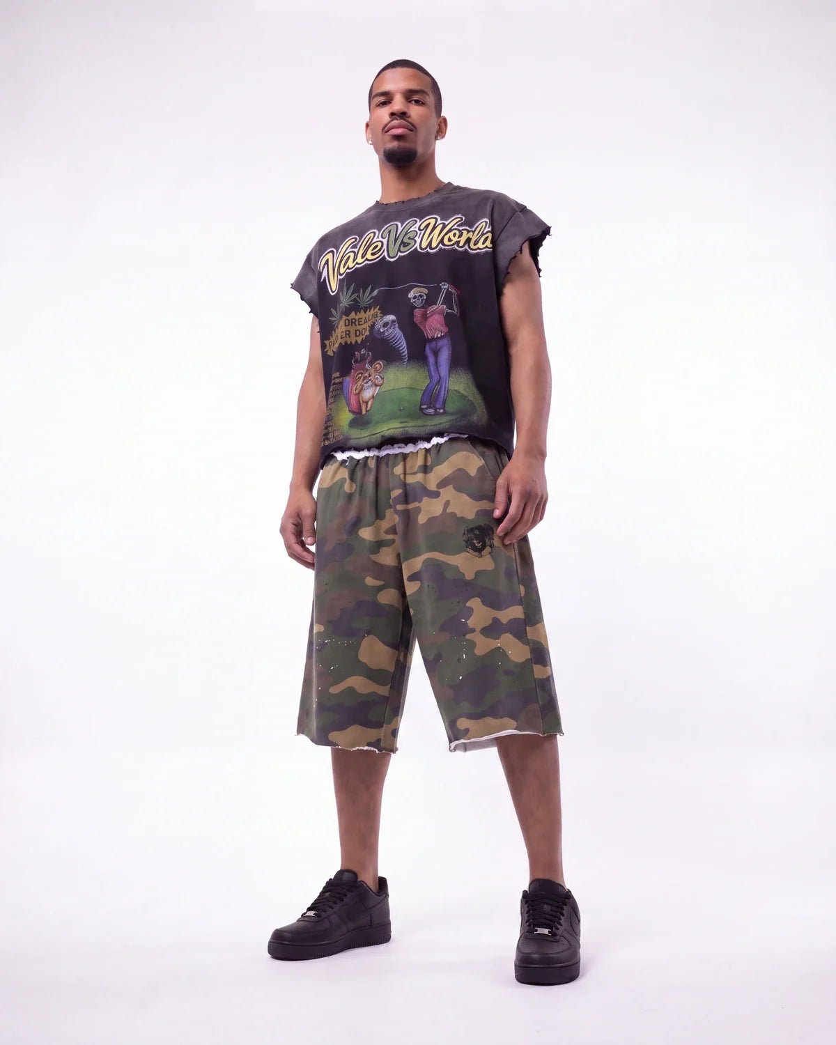 Saint Vanity Green Camo Long Shorts by Saint Vanity - NWAHYPE No.1 for streetwear Shorts in USA