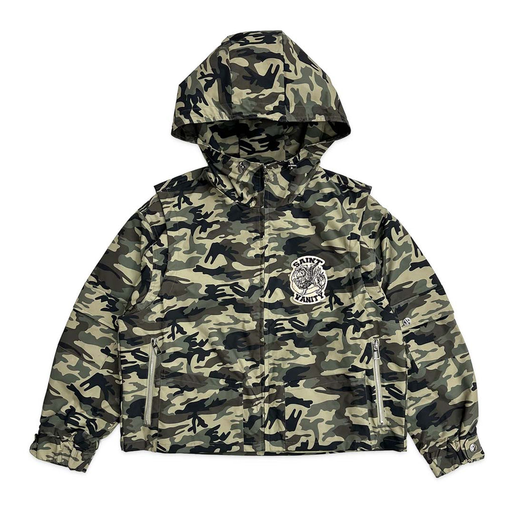 Saint Vanity Green Camo Nylon Hooded Jacket by Saint Vanity - NWAHype 1 for streetwear Hoodies in USA