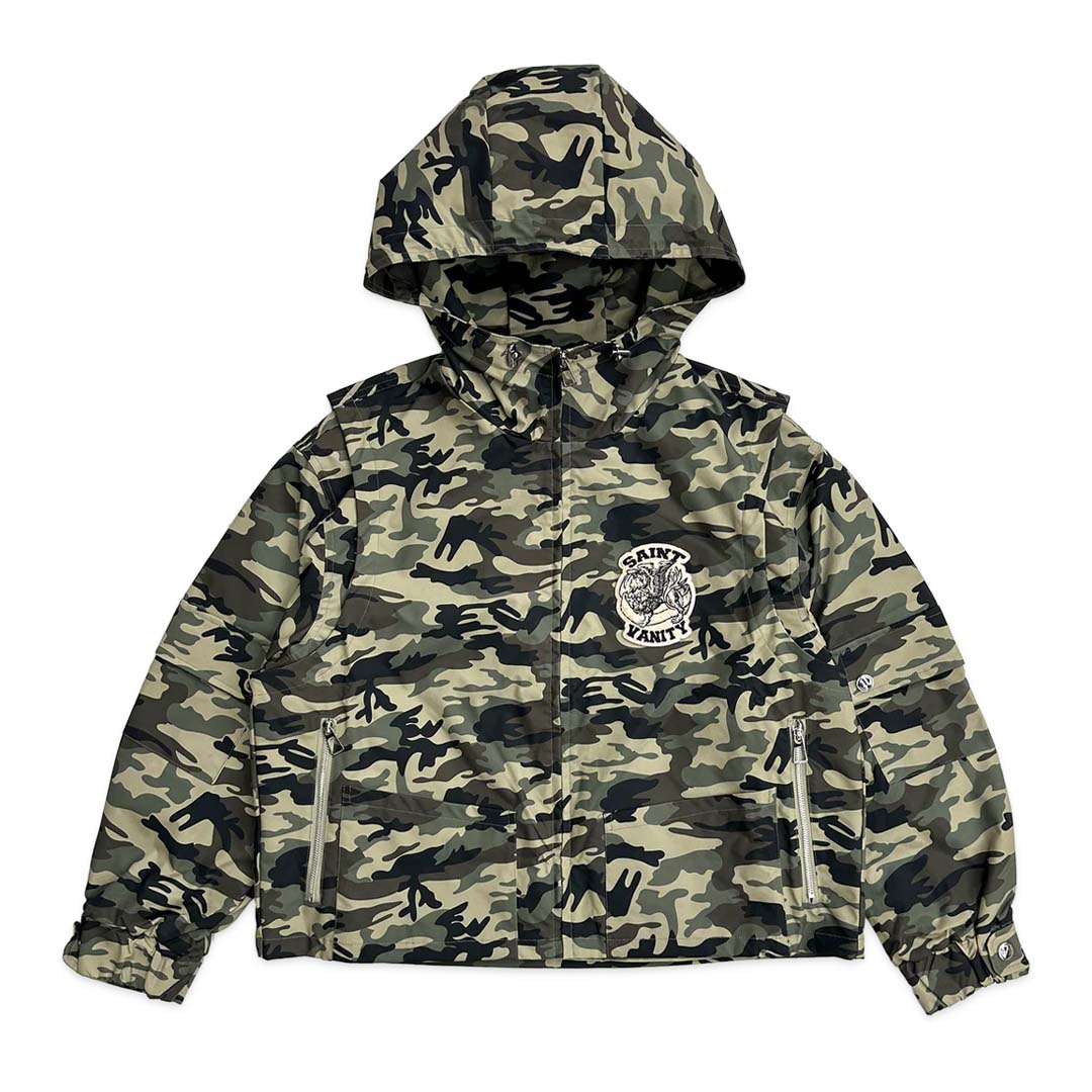 Saint Vanity Green Camo Nylon Hooded Jacket by Saint Vanity - NWAHype 1 for streetwear Hoodies in USA