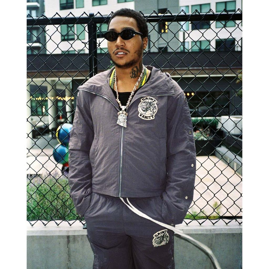 Saint Vanity Grey Nylon Bottom Pants by Saint Vanity - NWAHYPE No.1 for streetwear Pants in USA