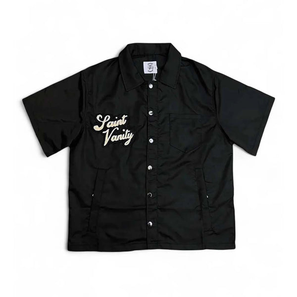 Saint Vanity Nylon Button Up Shirt Black by Saint Vanity - NWAHYPE No.1 for streetwear T-Shirts in USA