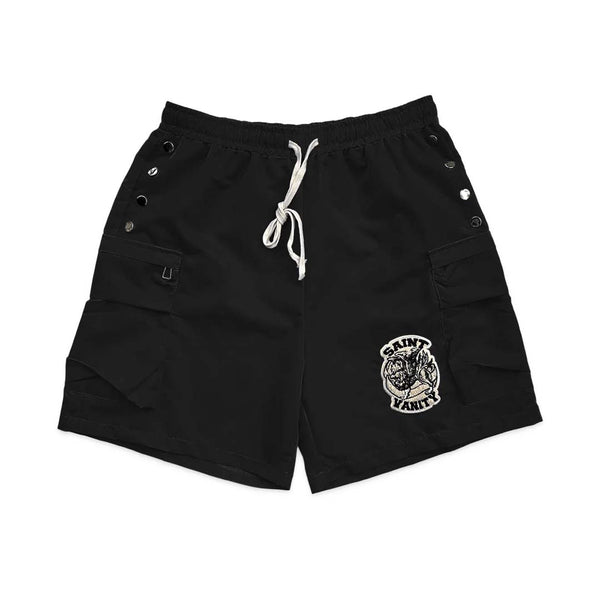 Saint Vanity Nylon Cargo Shorts Black by Saint Vanity - NWAHYPE No.1 for streetwear Shorts in USA