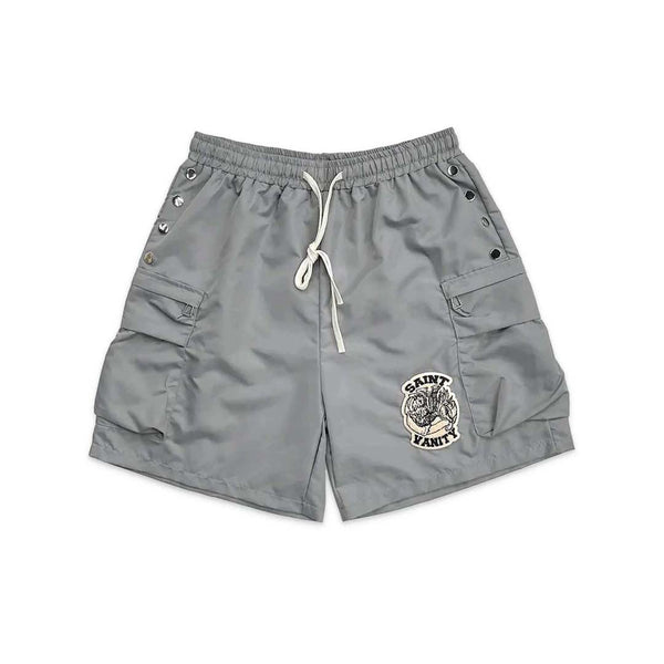 Saint Vanity Nylon Cargo Shorts Grey by Saint Vanity - NWAHYPE No.1 for streetwear Shorts in USA