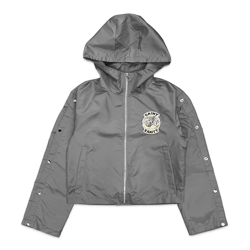 Saint Vanity Nylon Grey Zip Up Jacket by Saint Vanity - NWAHYPE No.1 for streetwear Hoodies in USA