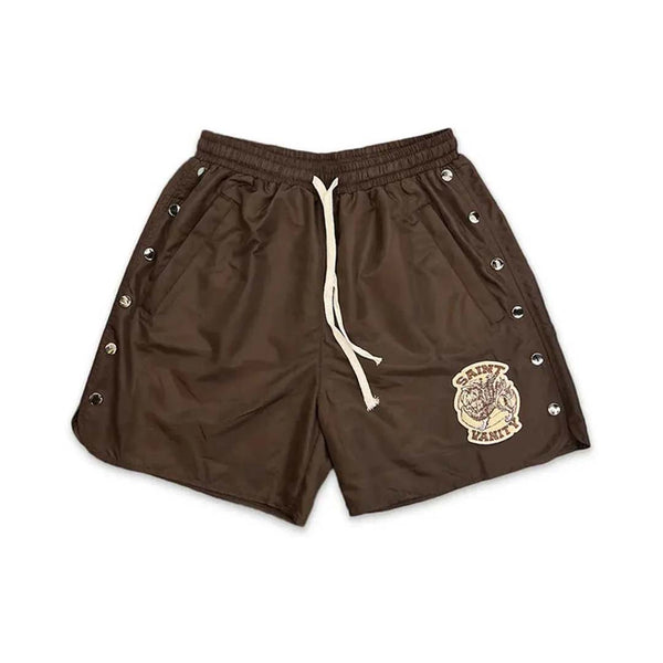 Saint Vanity Nylon Shorts Brown by Saint Vanity - NWAHYPE No.1 for streetwear Shorts in USA