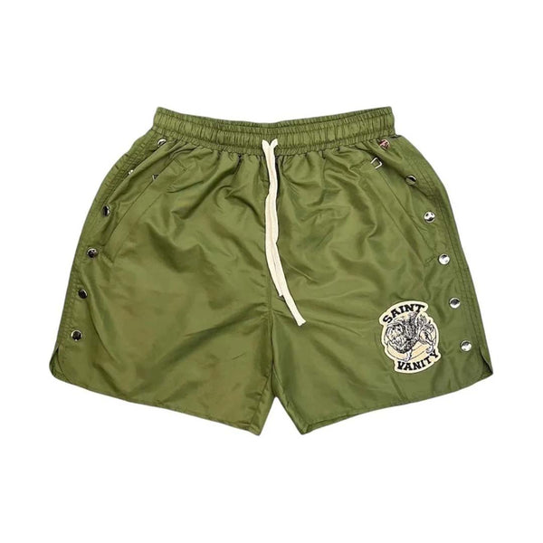 Saint Vanity Nylon Shorts Olive Green by Saint Vanity - NWAHYPE No.1 for streetwear Shorts in USA