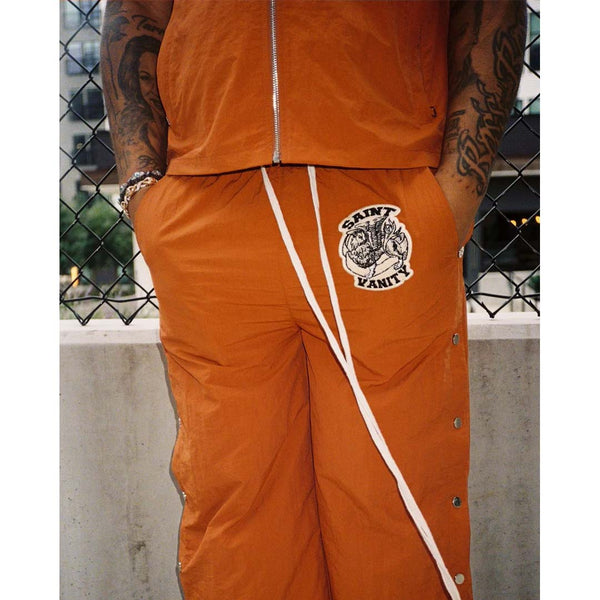 Saint Vanity Orange Nylon Bottom Pants by Saint Vanity - NWAHYPE No.1 for streetwear Pants in USA
