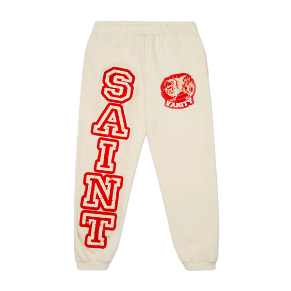 Saint Vanity Varsity Cream Sweatpants by Saint Vanity - NWAHype No.1 for streetwear Pants in USA