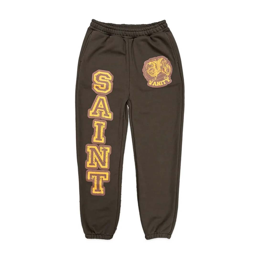 Saint Vanity Varsity Sweatpants Grey Burgundy by Saint Vanity - NWAHYPE No.1 for streetwear Pants in USA