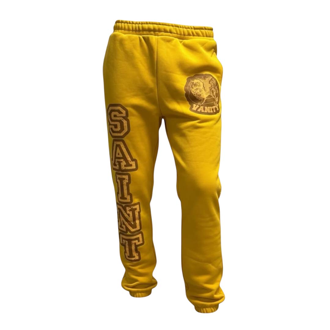 Saint Vanity Varsity Sweatpants Mustard Brown by Saint Vanity - NWAHYPE No.1 for streetwear Pants in USA