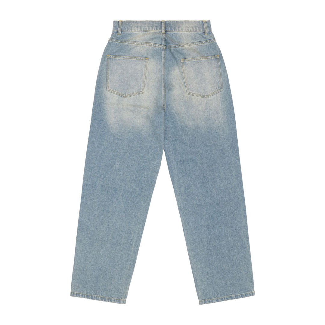 Sinclair Country Patched Denim Washed Blue Jeans by Sinclair - NWAHype 1 for streetwear Pants in USA