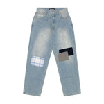 Sinclair Country Patched Denim Washed Blue Jeans by Sinclair - NWAHype 1 for streetwear Pants in USA