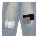 Sinclair Country Patched Denim Washed Blue Jeans by Sinclair - NWAHype 1 for streetwear Pants in USA