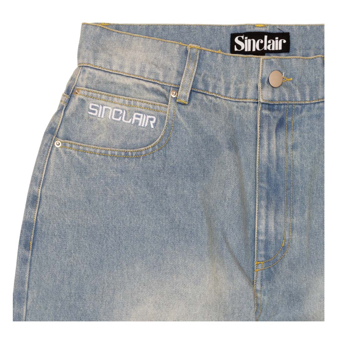 Sinclair Country Patched Denim Washed Blue Jeans by Sinclair - NWAHype 1 for streetwear Pants in USA