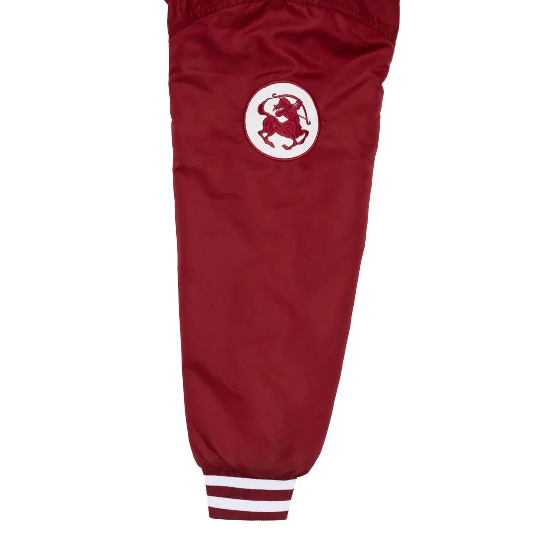Sinclair Script Satin Bomber Jacket Maroon by Sinclair - NWAHype 1 for streetwear Hoodies in USA