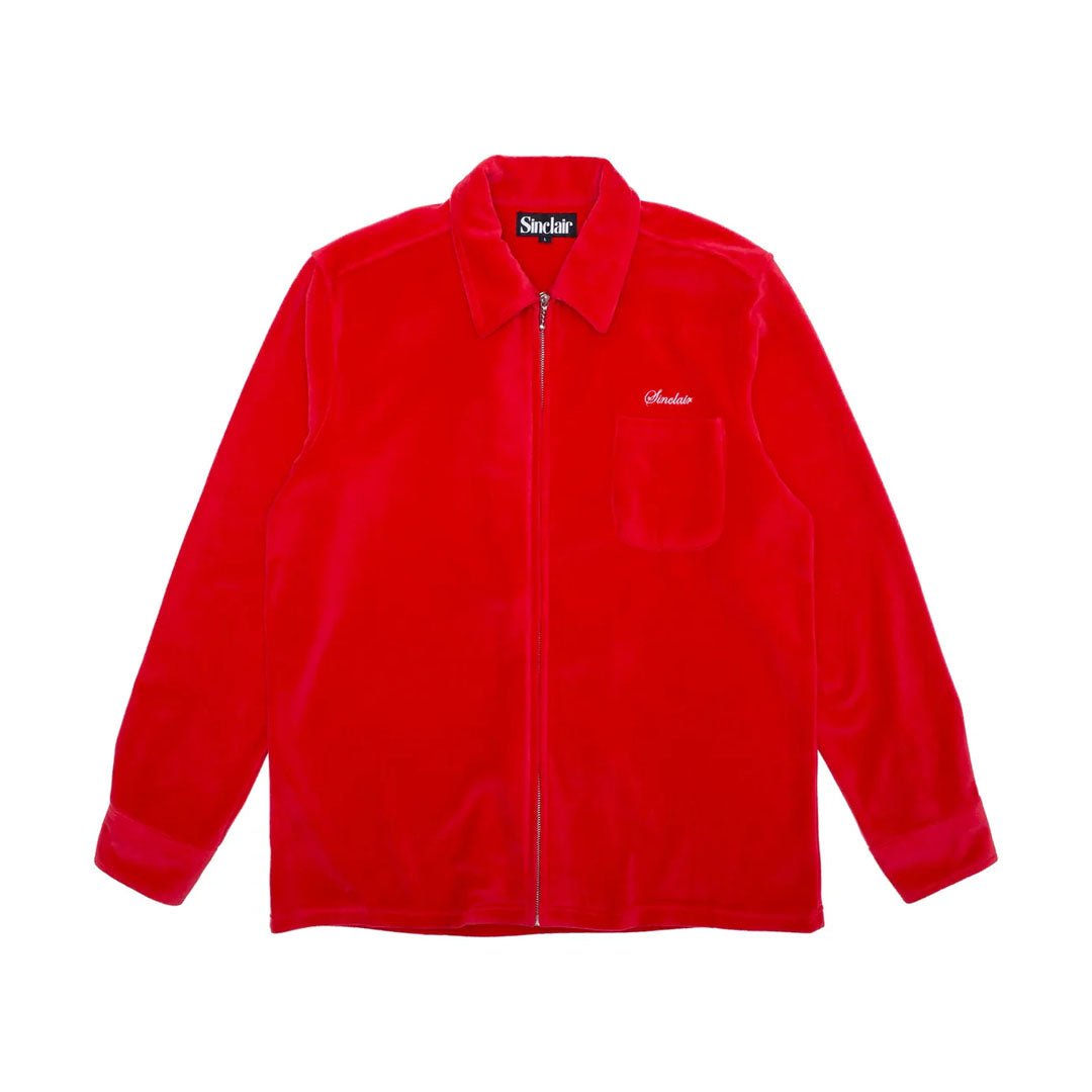 Sinclair Velour Zip Shirt Red by Sinclair - NWAHype 1 for streetwear T-Shirts in USA
