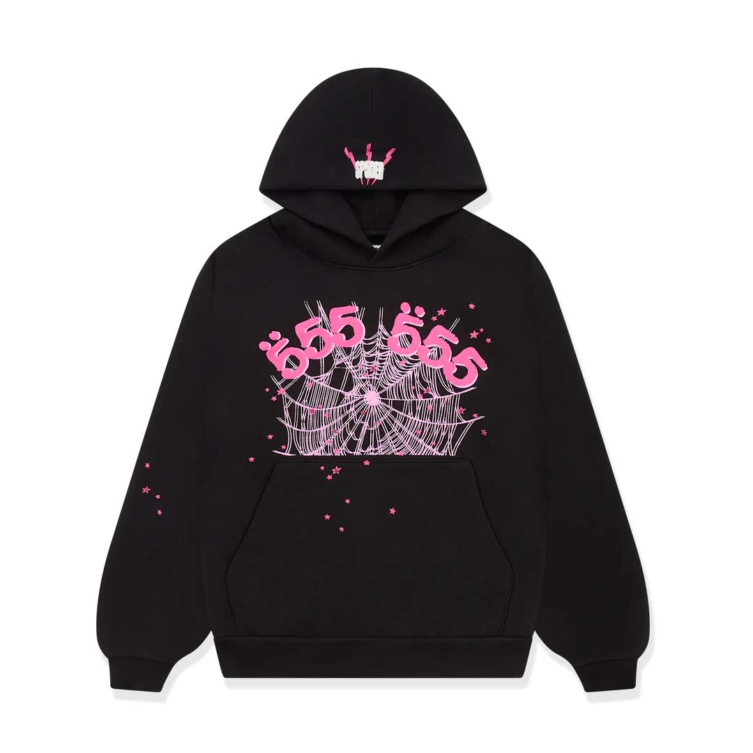 Sp5der Angel Number Web Hoodie Black Pink by Sp5der - NWAHype No.1 for streetwear Hoodies in USA