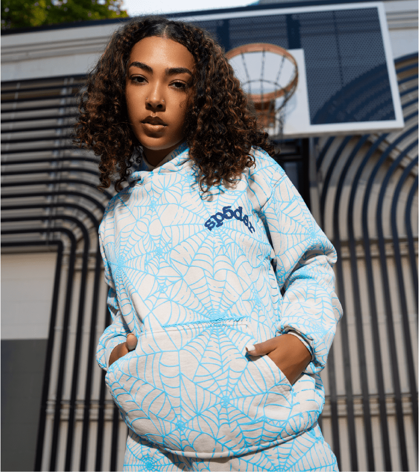 Sp5der AOP Web Hoodie Heather Grey by Sp5der - NWAHype 1 for streetwear Hoodies in USA