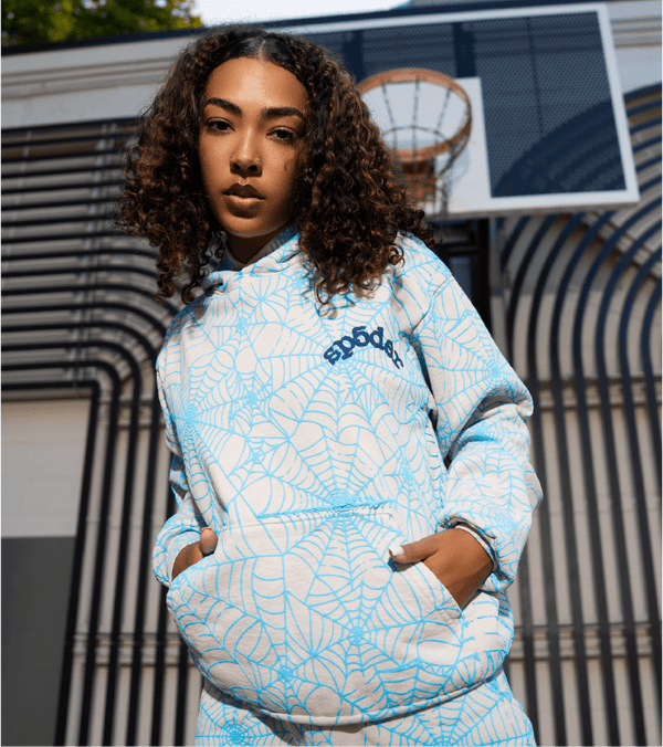 Sp5der AOP Web Hoodie Heather Grey by Sp5der - NWAHype 1 for streetwear Hoodies in USA