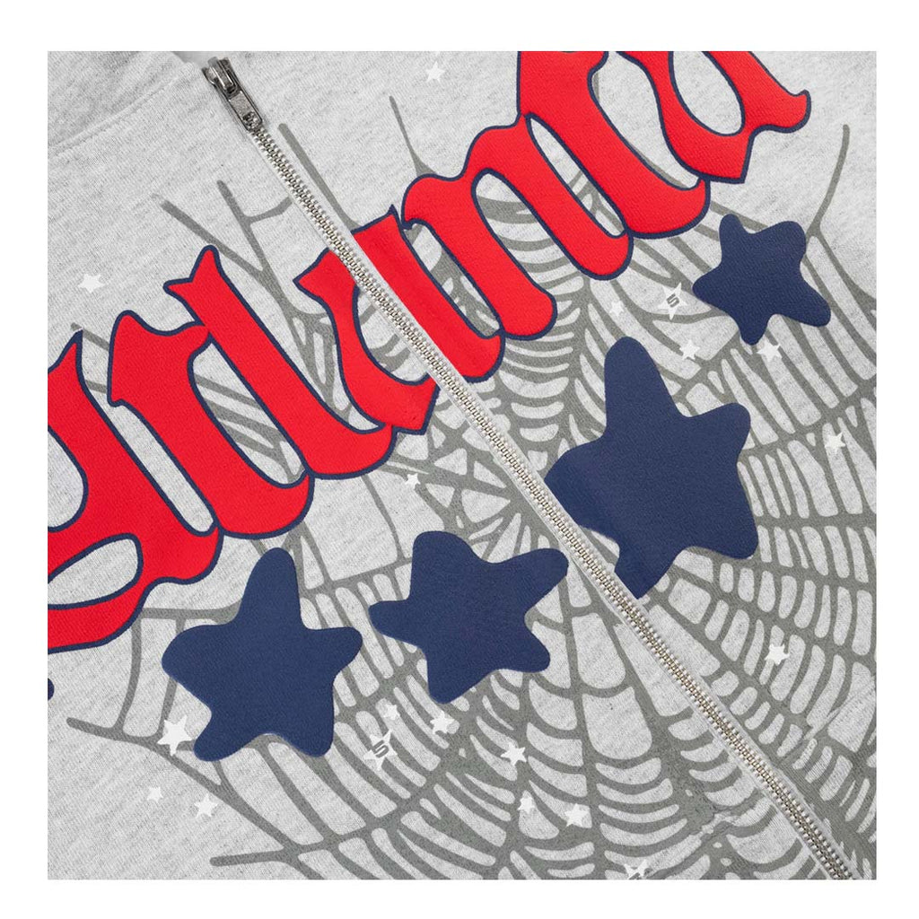 Sp5der ATL Heather Grey Zip Up Hoodie by Sp5der - NWAHype No.1 for streetwear Hoodies in USA