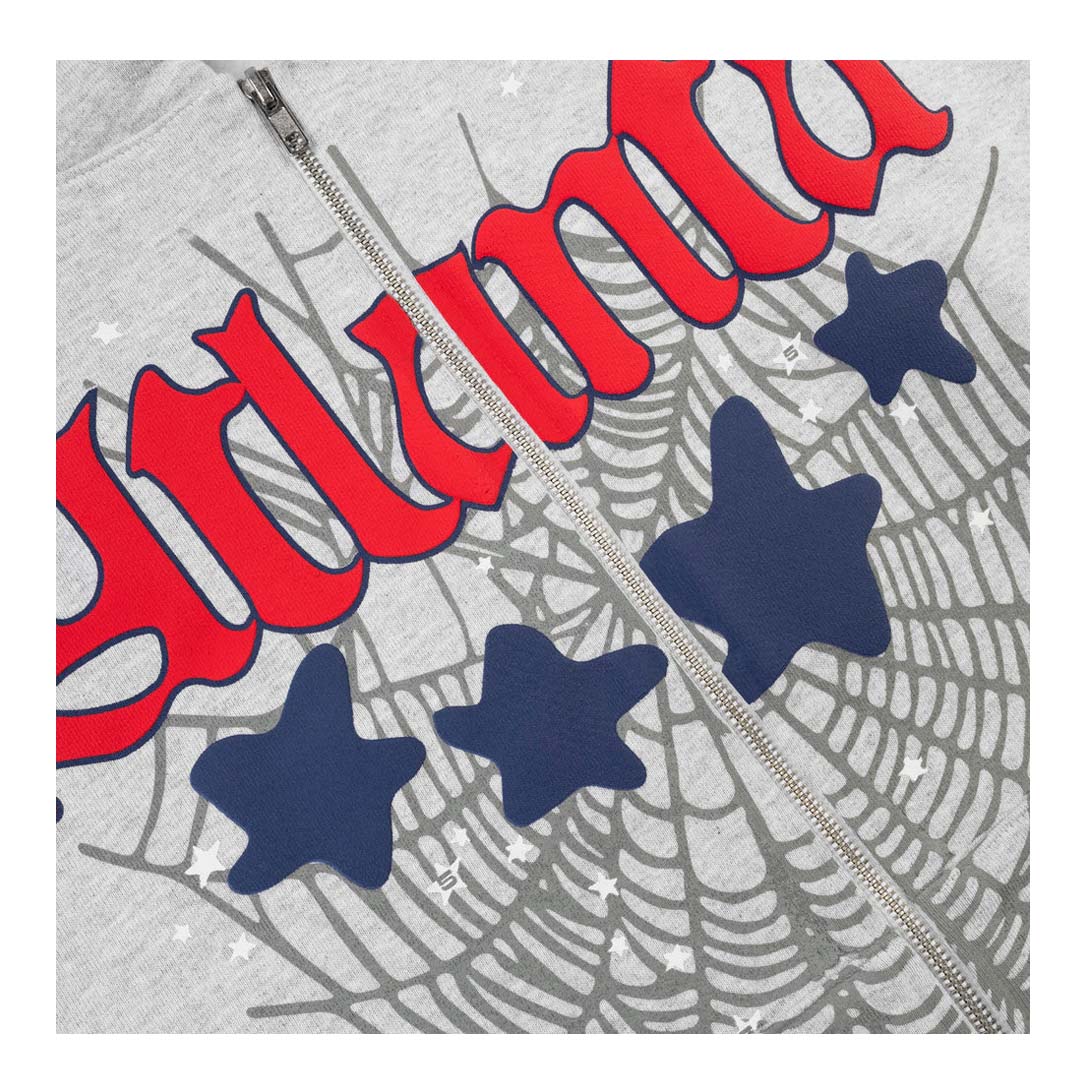 Sp5der ATL Heather Grey Zip Up Hoodie by Sp5der - NWAHype No.1 for streetwear Hoodies in USA