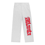 Sp5der Atlanta Wide Leg Sweatpants Heather Grey by Sp5der - NWAHype No.1 for streetwear Pants in USA