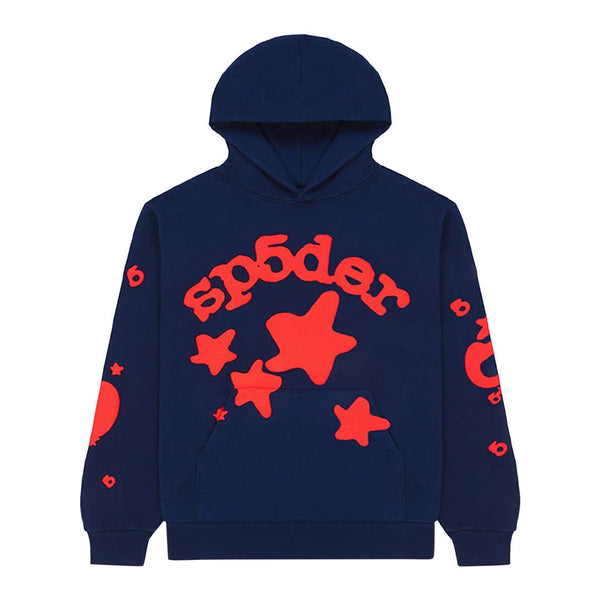 Sp5der Beluga Hoodie Navy Red by Sp5der - NWAHype 1 for streetwear Hoodies in USA
