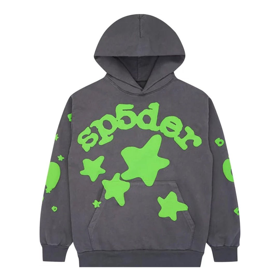 Sp5der Beluga Hoodie 'Slate Grey/Green' by Sp5der - NWAHype 1 for streetwear Hoodies in USA