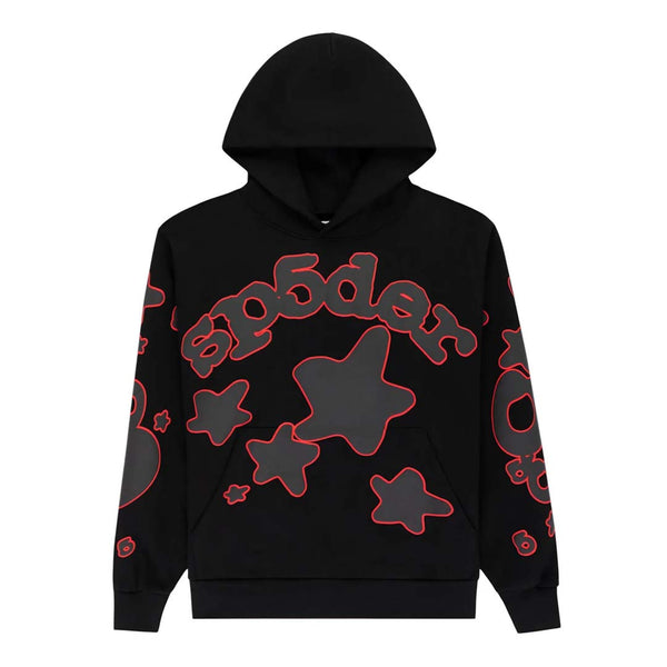 Sp5der Beluga Outline Hoodie Black Red by Sp5der - NWAHype No.1 for streetwear Hoodies in USA