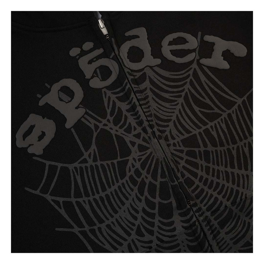 Sp5der Black OG Web V2 Phantom Zip Up Hoodie by Sp5der - NWAHype No.1 for streetwear Hoodies in USA
