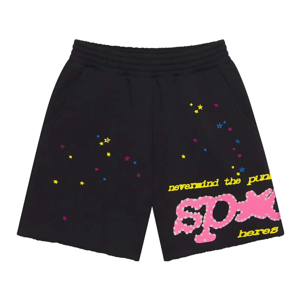 Sp5der Black P*nk V2 Sweat Shorts by Sp5der - NWAHYPE No.1 for streetwear Shorts in USA