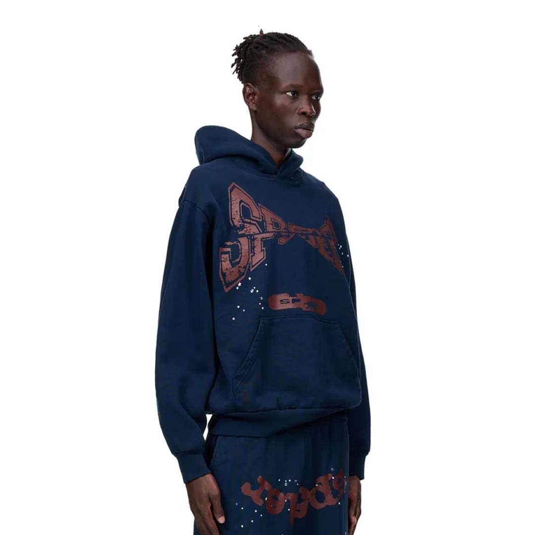 Sp5der Cross Country Hoodie Navy by Sp5der - NWAHYPE No.1 for streetwear Hoodies in USA